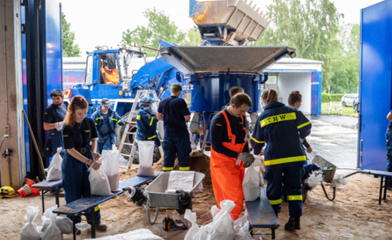 Einsatz Starkregen THW Schweinfurt